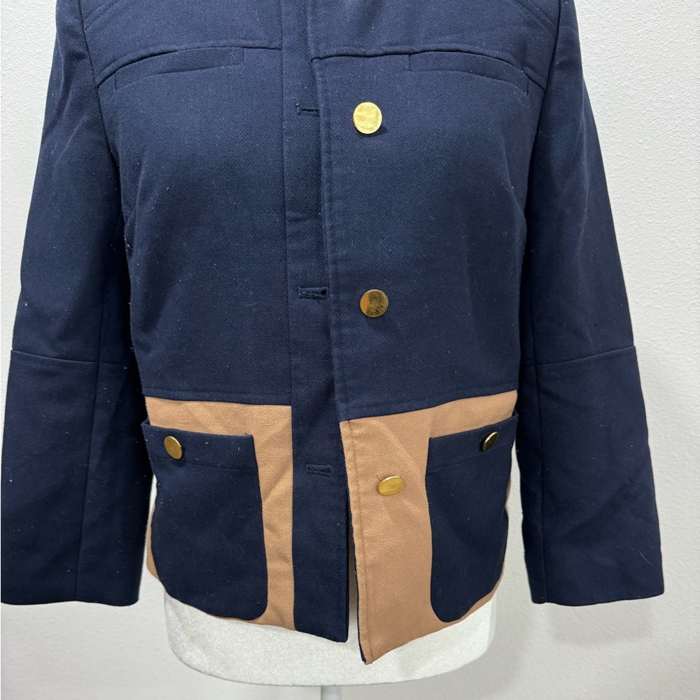 H&M Women's blazer in blue and tan, size 6 - Picture 3 of 6